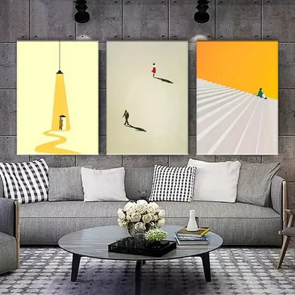 3pcs Abstract & Figurative Canvas Framed 60x90cm - High Quality Print 100% Australian Made Wall Canvas Ready to Hang