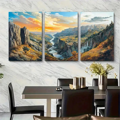 3pcs Douro Valley Portugal Scenic Landscape Metal Print Ready to Hang Art