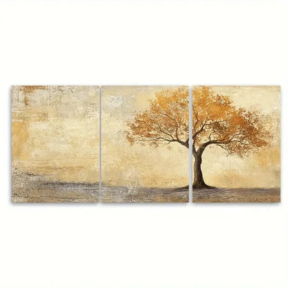 3pcs Textured Tree Nature Inspired Rustic Design Wall Art Canvas Unframed - High Quality Print 100% Australian Made Wall Canvas