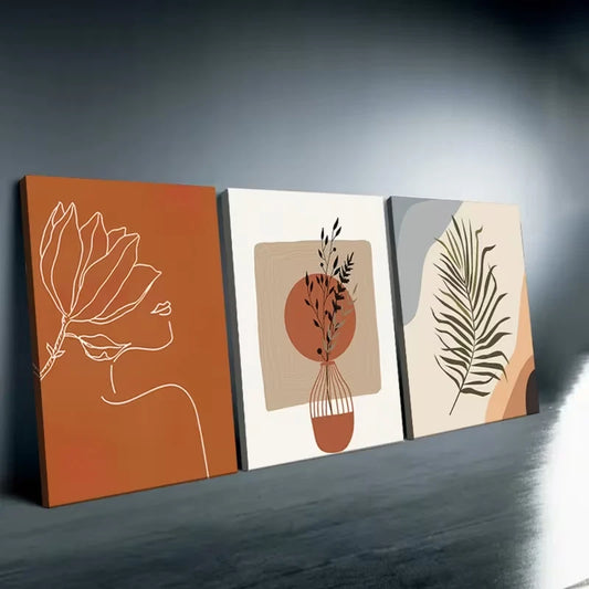 3pcs Botanical Designs Wall Art Set Canvas Framed 40x60cm High Quality Print 100% Australian Made Wall Canvas Ready to Hang