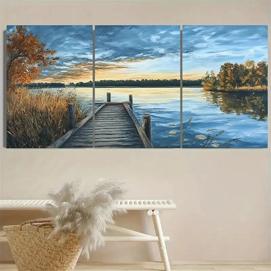 3pcs EL Dorado Lake Kansas Lake House Nature Metal Print Ready to Hang Art