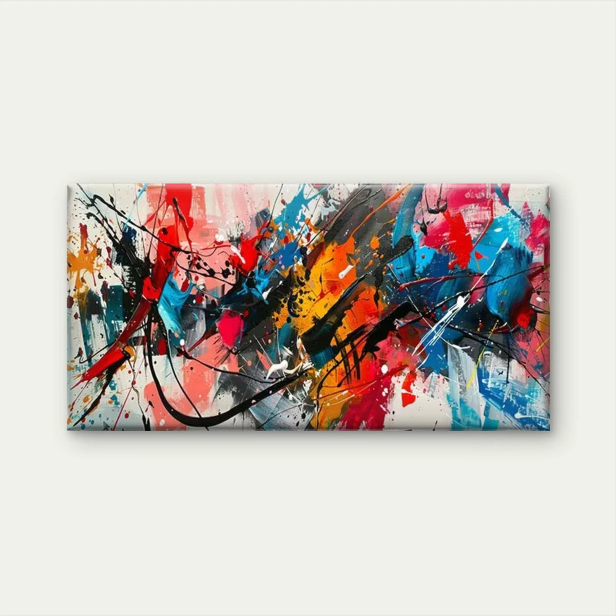 Vibrant Color Spray Wall Art Canvas Office Home Room Framed 120x60cm