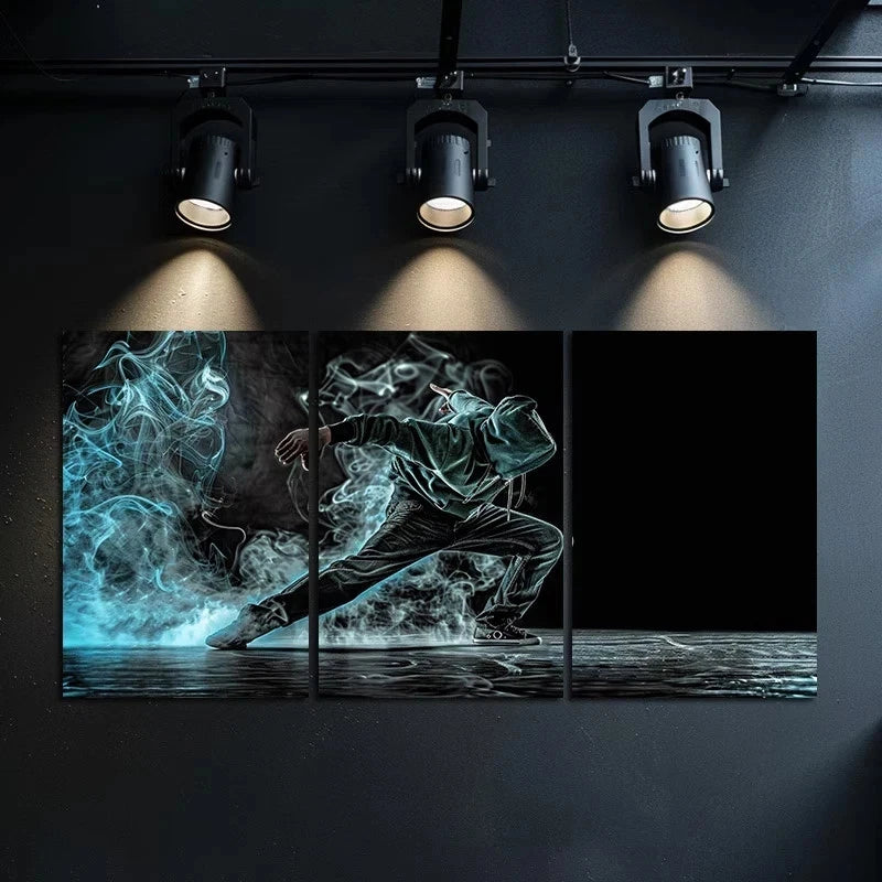 3pcs Abstract Hip Hop Dance Metal Print Ready to Hang Art