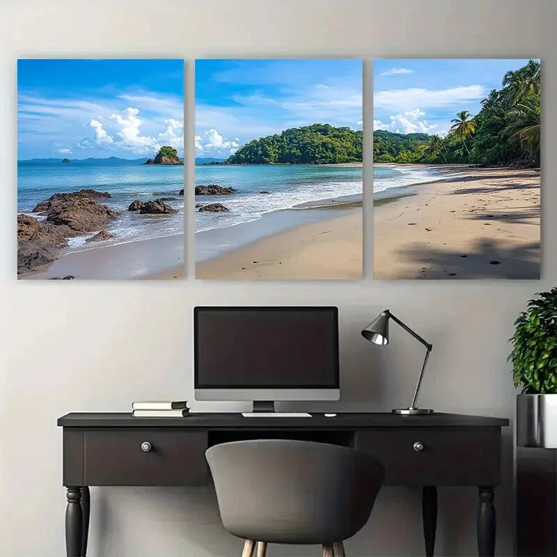 3pcs Quepos Playa Espadilla Costa Rica Travel Metal Print Ready to Hang Art