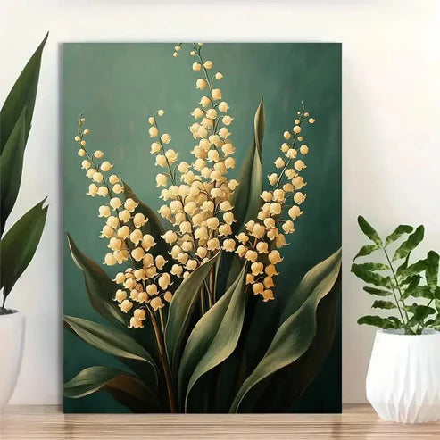 Beautiful Vintage Lily Of The Valley Painting  60x90cm Metal Print Ready to Hang