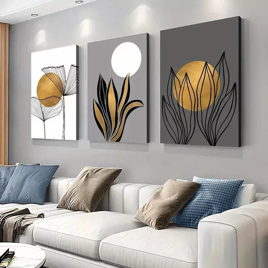 3pcs Bohemian & Modern Geometric Canvas Framed 40x60cm - High Quality Print 100% Australian Made Wall Canvas Ready to Hang