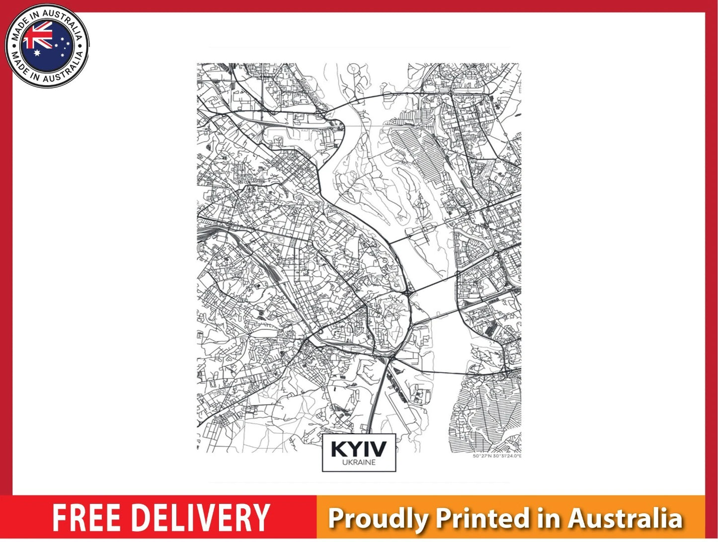 Laminated Australia Road map with details 91x61cm poster AU