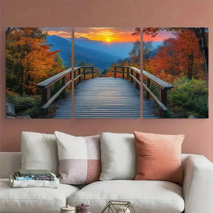 3pcs Observation Deck Natural View Metal Print Ready to Hang Art