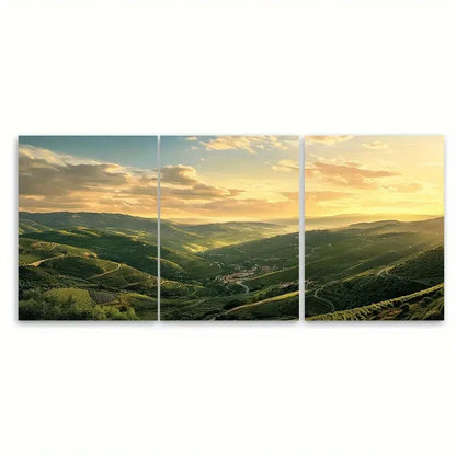 3pcs Vibrant Douro Valley Landscape Posters Metal Print Ready to Hang Art