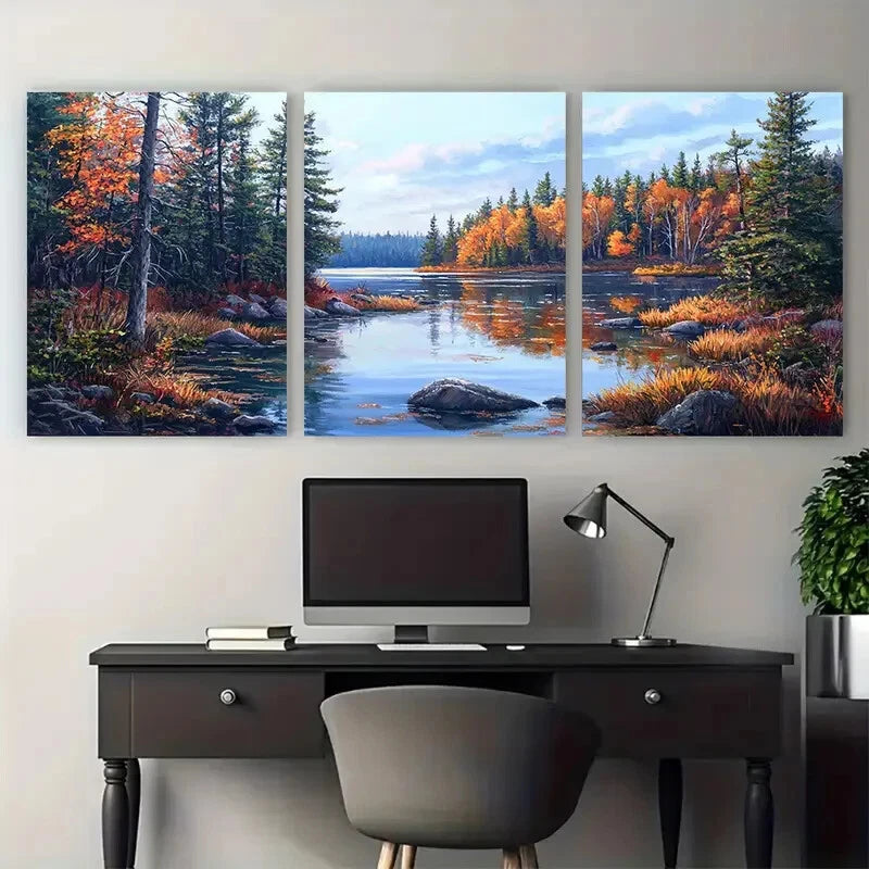 3pcs Algonquin Park Scenic Views Metal Print Ready to Hang Art