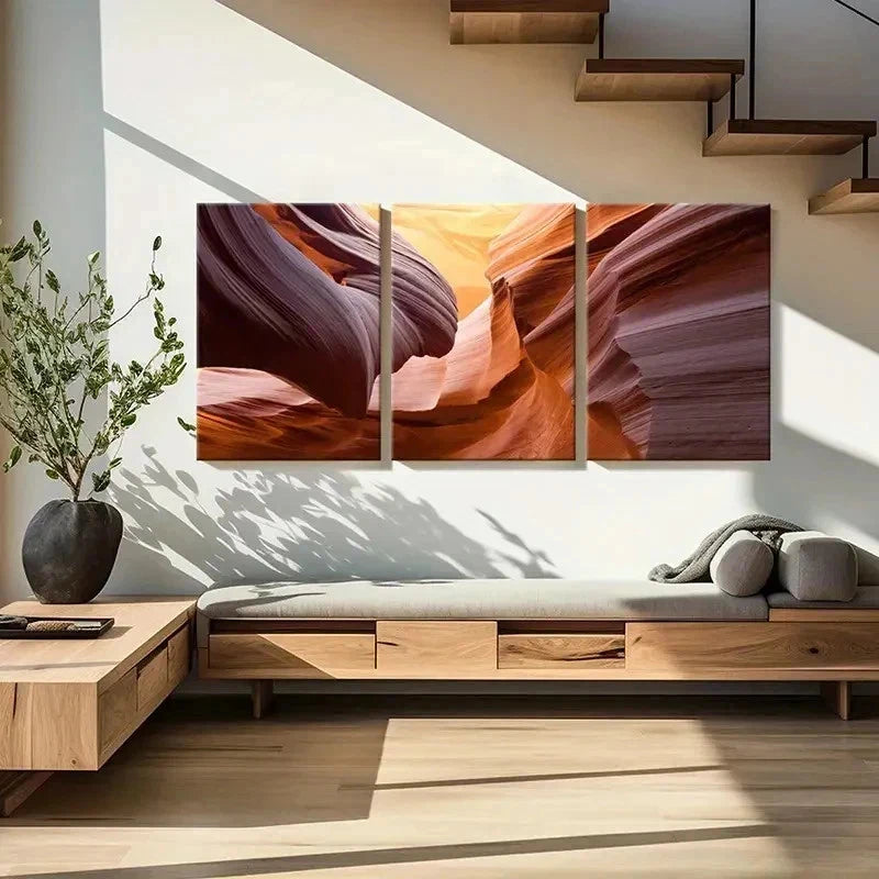 3pcs Aesthetics Mountain Rock Art Painting Wall Art Set Canvas Framed 40x60cm - High Quality Print 100% Australian Made Wall Canvas Ready to Hang