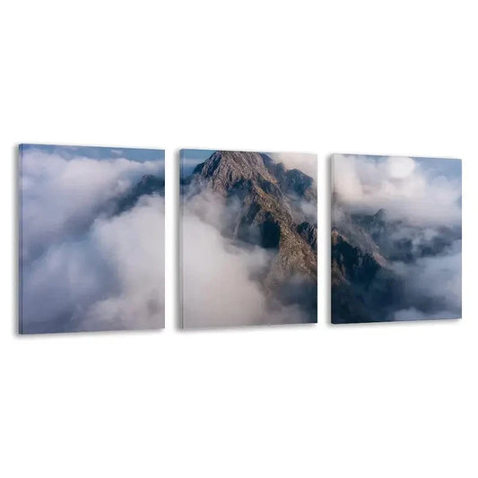 3pcs Vibrant Colors, Serene Cloudy Sky & Peaks  Wall Art Set Canvas Framed 60x90cm - High Quality Print 100% Australian Made Wall Canvas Ready to Hang
