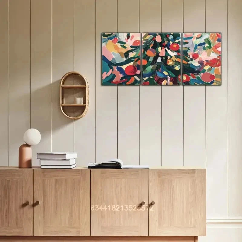 3pcs Abstract Wall Art Posters Colorful Metal Print Ready to Hang Art