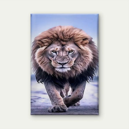Beautiful Lion Majesty, oil painting  60x90cm Metal Print Ready to Hang