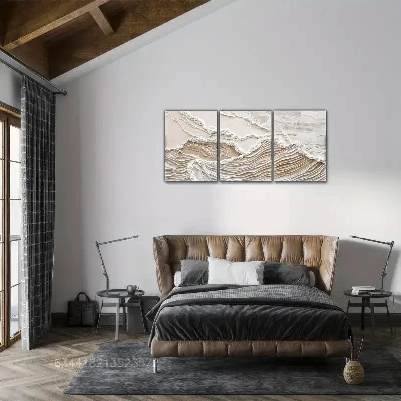 3pcs Artistic Display Off- White wall art Metal Print Ready to Hang Art