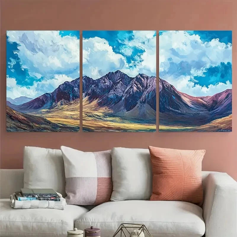 3pcs Scafell Pike England Travel Metal Print Ready to Hang Art