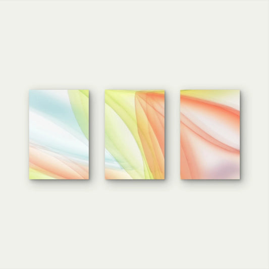 3pcs Abstract Pastel Wave Pattern Wall Art Set Canvas Framed 50x70cm - High Quality Print 100% Australian Made Wall Canvas Ready to Hang