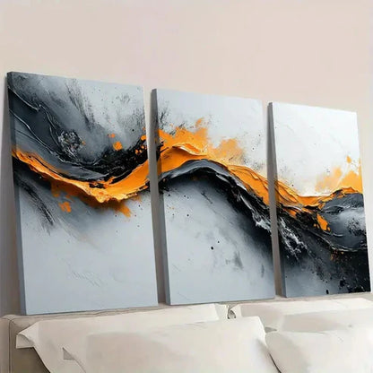 3pcs Beige and Brown Abstract Painting R Wall Art Set Canvas Unframed - High Quality Print 100% Australian Made Wall Canvas
