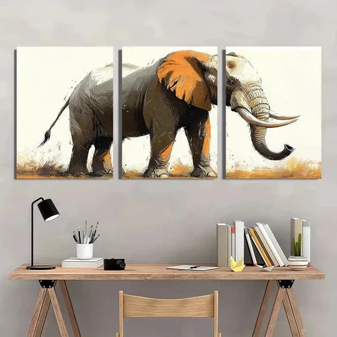 3pcs Animals Modern Preppy Dustin Wall Art Set Canvas Unframed - High Quality Print 100% Australian Made Wall Canvas