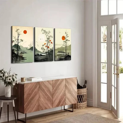 3pcs Abstract Forest Landscape Wall Art Set Canvas Unframed - High Quality Print 100% Australian Made Wall Canvas