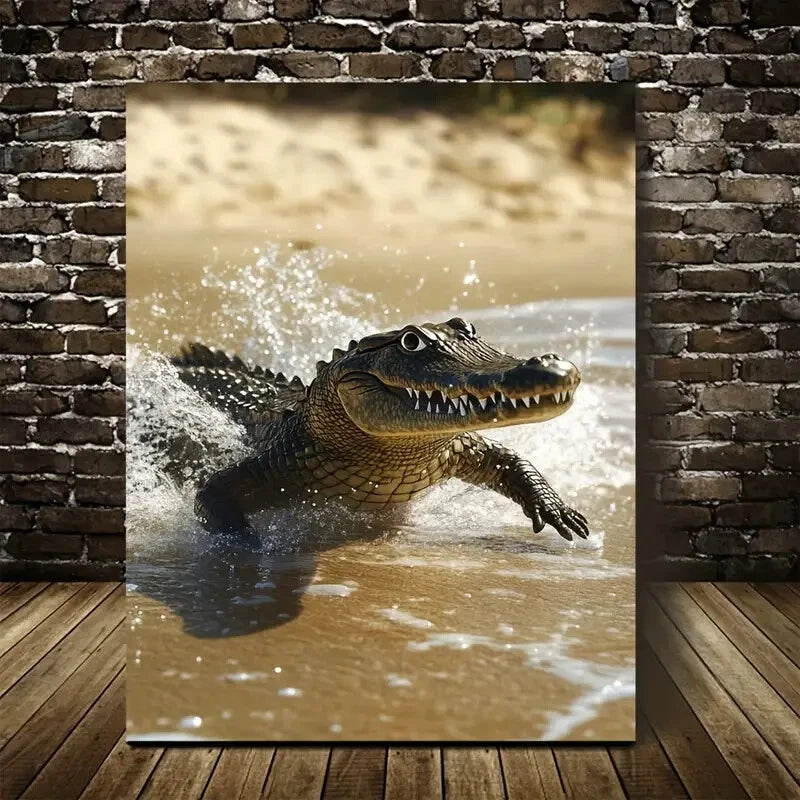 Cartoon Style Scene with Cinematic Lighting Painting  40x60cm Metal Print Ready to Hang