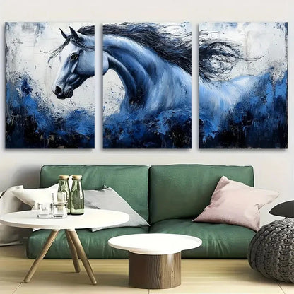 3pcs Beautiful Noble Horse Metal Print Ready to Hang Art