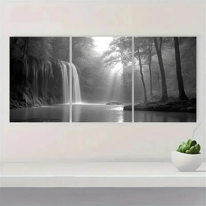 3pcs Haunting Black And White Forest Metal Print Ready to Hang Art