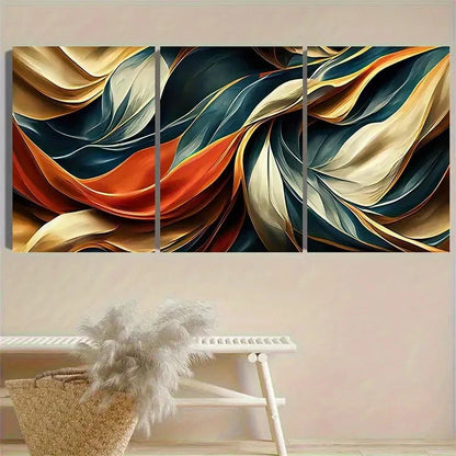 3pcs Fluid Abstract Art Wall Art Set Canvas Framed 60x90cm - High Quality Print 100% Australian Made Wall Canvas Ready to Hang