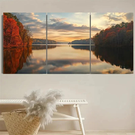 3pcs Loch Raven Reservoir Maryland Lake House Metal Print Ready to Hang Art
