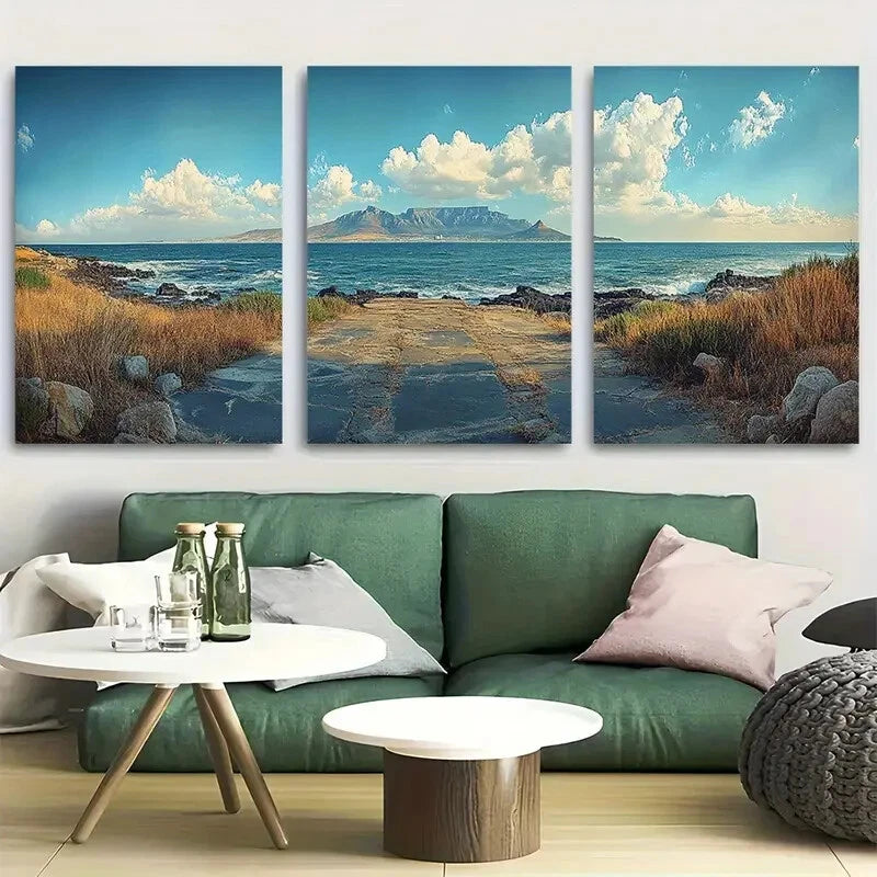 3pcs Robben Island Travel Metal Print Ready to Hang Art