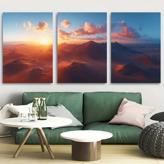 3pcs Timanfaya National Park Metal Print Ready to Hang Art