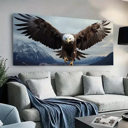 Majestic American Eagles wall canvas office home room framed 120x60cm