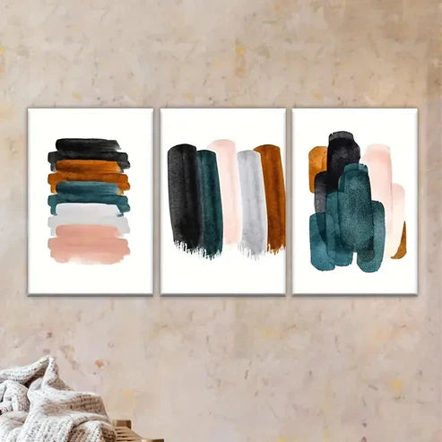 3pcs Abstract color graffiti, Artist Drawing Wall Art Set Canvas Unframed - High Quality Print 100% Australian Made Wall Canvas