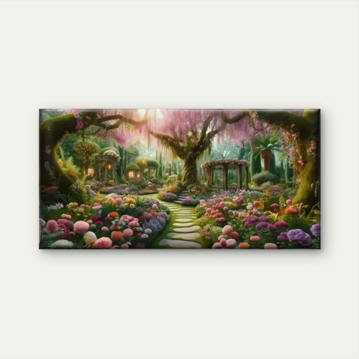 Gardens Flowers Trees Wall Art Canvas Office Home Room Framed 120x60cm
