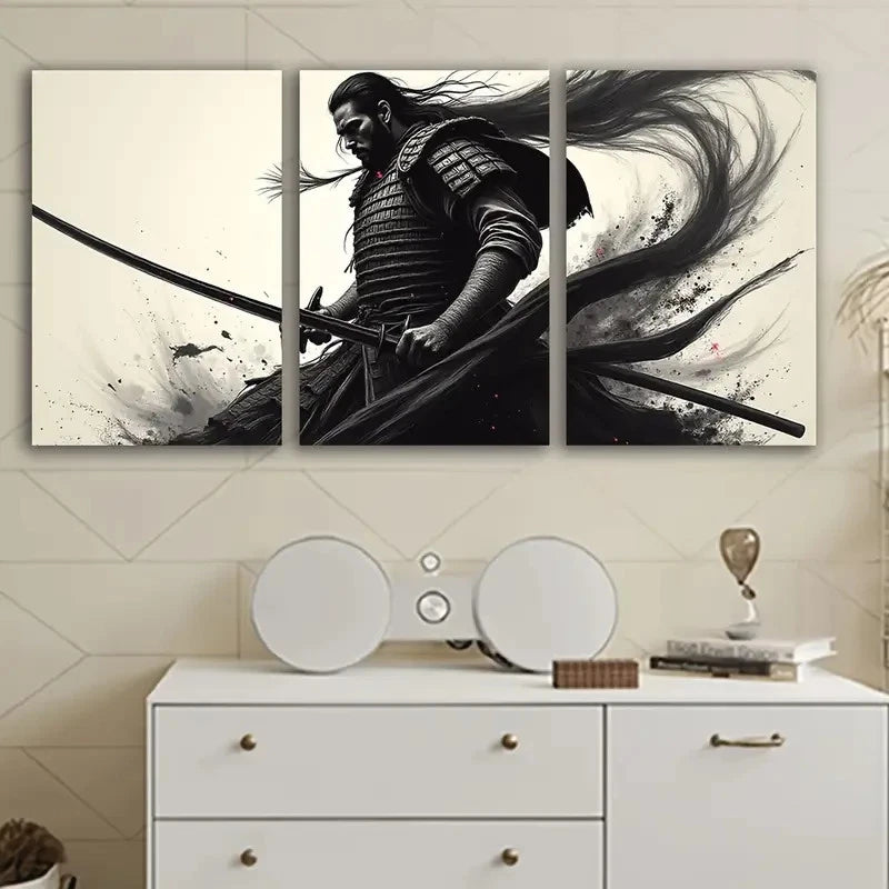 3pcs Black And White Picture Wall Art Set Canvas Framed 50x70cm - High Quality Print 100% Australian Made Wall Canvas Ready to Hang