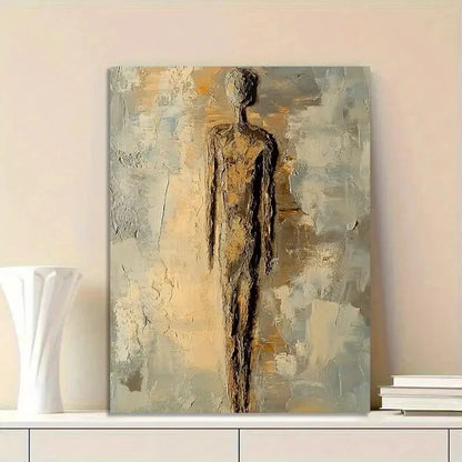 Abstract Oil Painting of an Antique Stone Figure 40x60cm Metal Print Ready to Hang