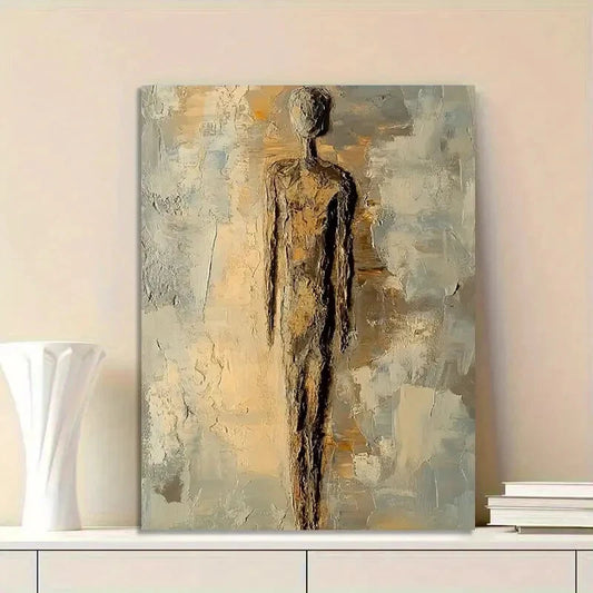Abstract Oil Painting of an Antique Stone Figure 40x60cm Metal Print Ready to Hang
