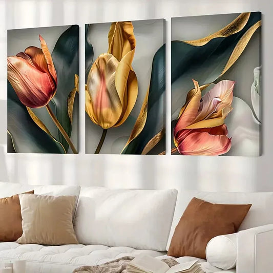 3pcs Mid Century Modern Sage Green Canvas Framed 40x60cm - High Quality Print 100% Australian Made Wall Canvas Ready to Hang