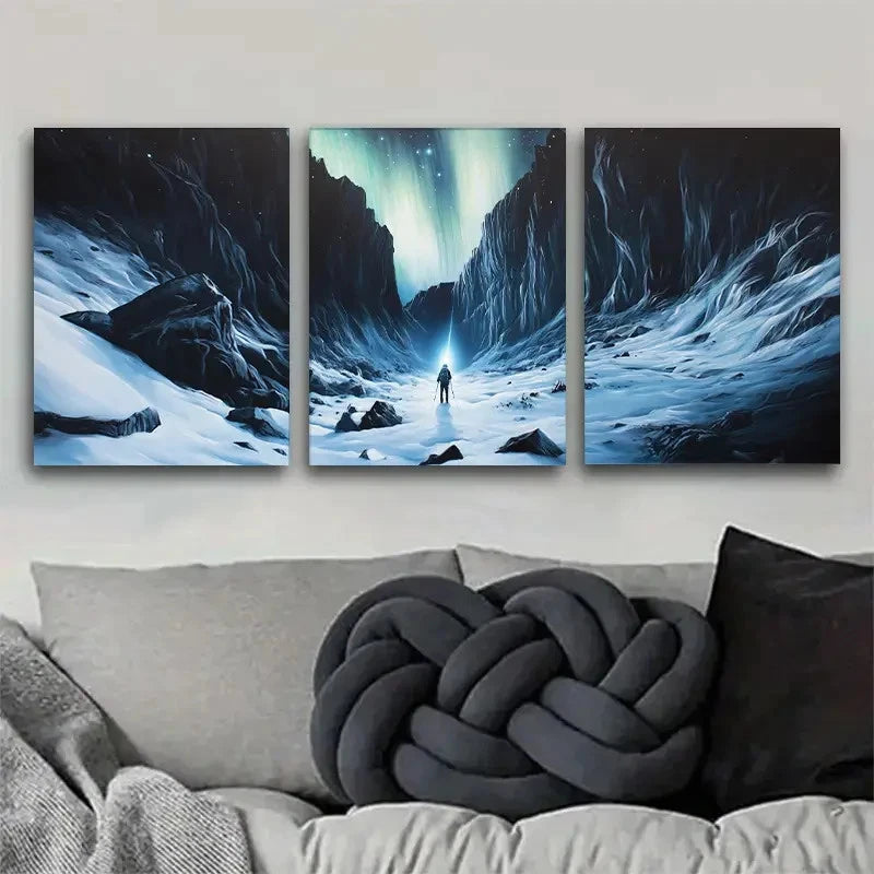 3pcs Deep Immersion in Wilderness Scenes Metal Print Ready to Hang Art