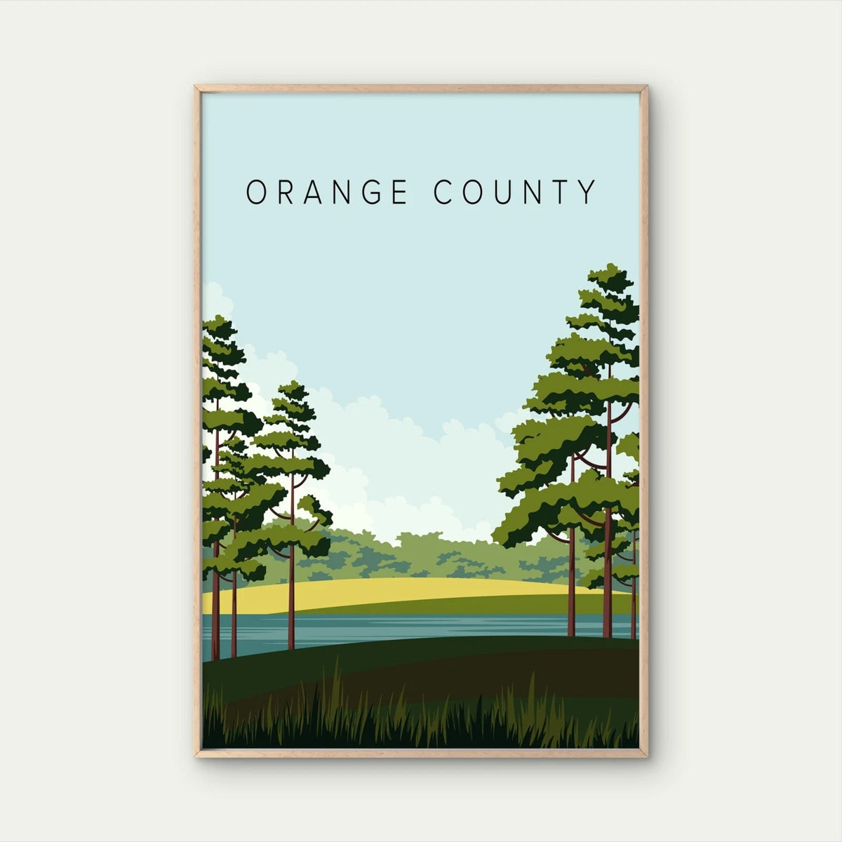 Orange County Nature Landscape Vintage Travel Poster Print Wall Art