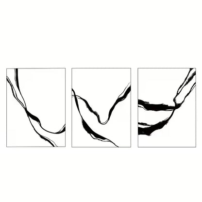 3pcs Modern Black and White Abstract Wall Art Set Canvas Framed 40x60cm - High Quality Print 100% Australian Made Wall Canvas Ready to Hang
