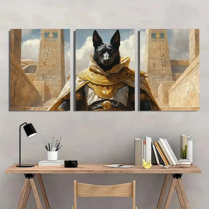 3pcs Egyptian Mythology Featuring the God Wall Art Set Canvas Framed 40x60cm - High Quality Print 100% Australian Made Wall Canvas Ready to Hang