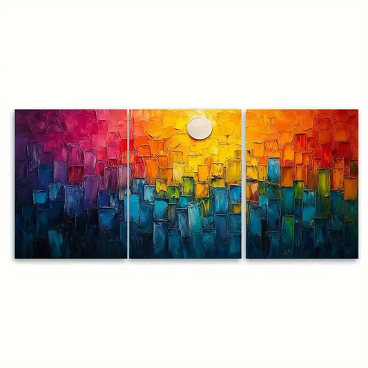 3pcs 3D Textured Abstract Modern Painting Wall Art Set Canvas Framed 60x90cm - High Quality Print 100% Australian Made Wall Canvas Ready to Hang
