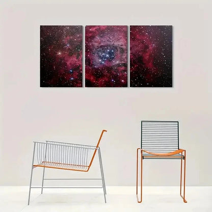 3pcs Starry Night Sky Cosmic Nebula for Galaxy Metal Print Ready to Hang Art