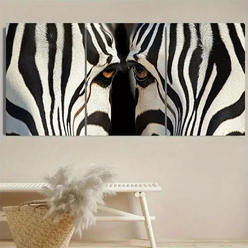 3pcs Zebra Animal Wall Art Set Canvas Unframed - High Quality Print 100% Australian Made Wall Canvas