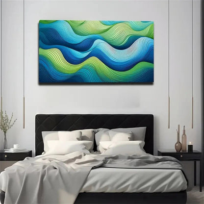 Abstract Wave Wall Art Canvas Office Home Room Framed 120x60cm