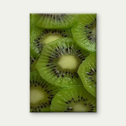 Vibrant Green Kiwi Fruit Slice Platter 60x90cm Metal Print Ready to Hang
