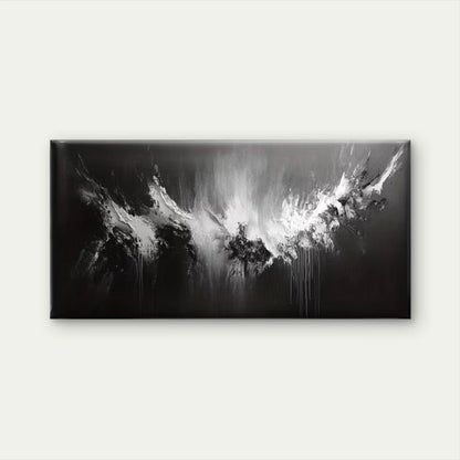 Black & White Abstract Wall Art Canvas Office Home Room Framed 120x60cm