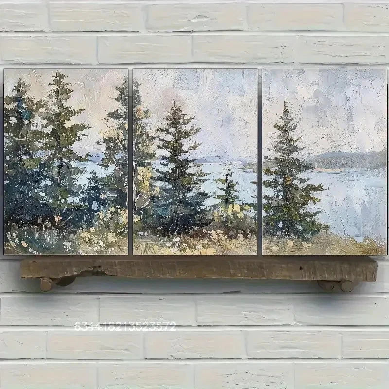 3pcs Forest Art Prints Nature Wall Art Metal Print Ready to Hang Art