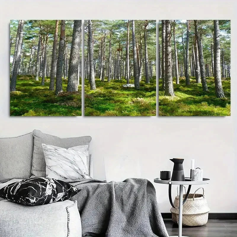 3pcs Serene Nature Pathway Metal Print Ready to Hang Art